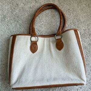 Elegant Tan and Cream Tote Bag